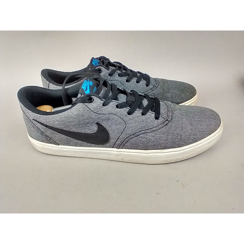 Nike SB Check Solarsoft‎ Grey Black Blue Skate Shoes 843896-004 Mens 14